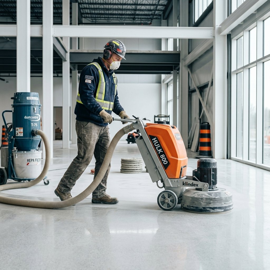 Pro Shield Floor Preparation Specialist Operating Grinder Machine